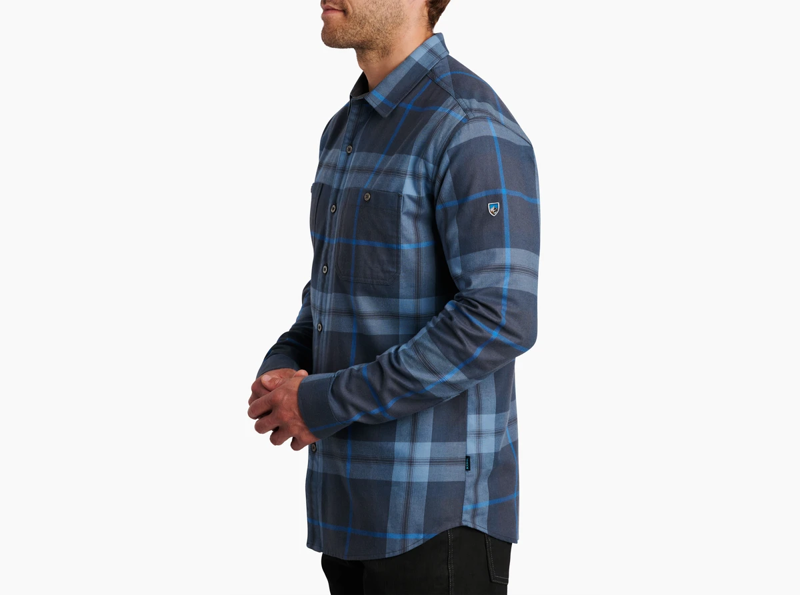 Kuhl Fugitive Flannel Men's Long Sleeve Shirt in Blue Storm-2