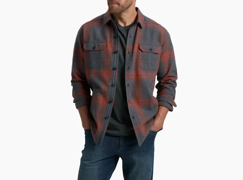 Kuhl Deviatr Shirt-Jac Men's Flannel in Driftwood-3