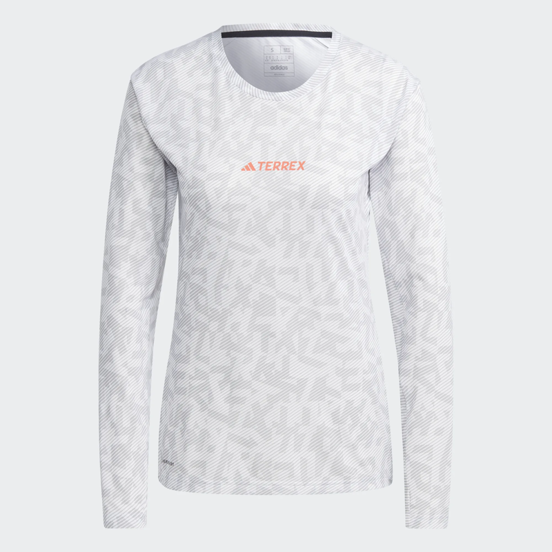 adidas Terrex Trail Running Long-Sleeve Women's Top in White/Grey Two