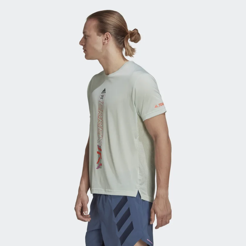 adidas Terrex Agravic Shirt Men's Running T-Shirt in Linen Green-7