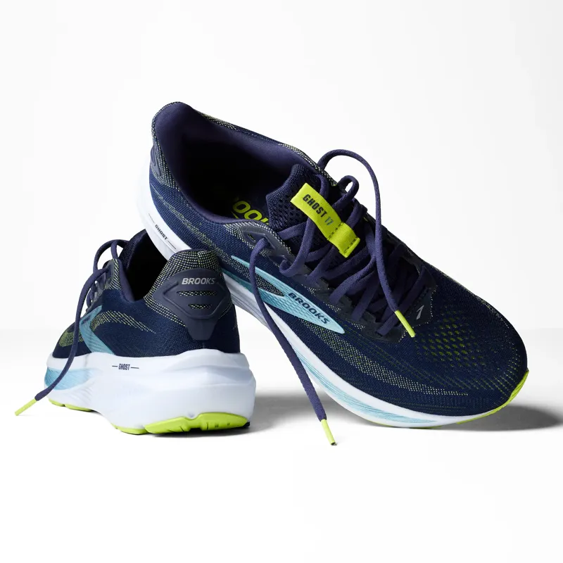 Brooks Ghost 17 Men's Road Running Shoe in Peacoat/Lime/Blue-6