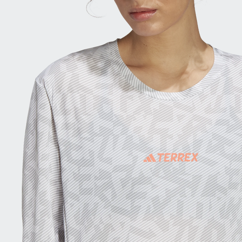 adidas Terrex Trail Running Long-Sleeve Women's Top in White/Grey Two-3