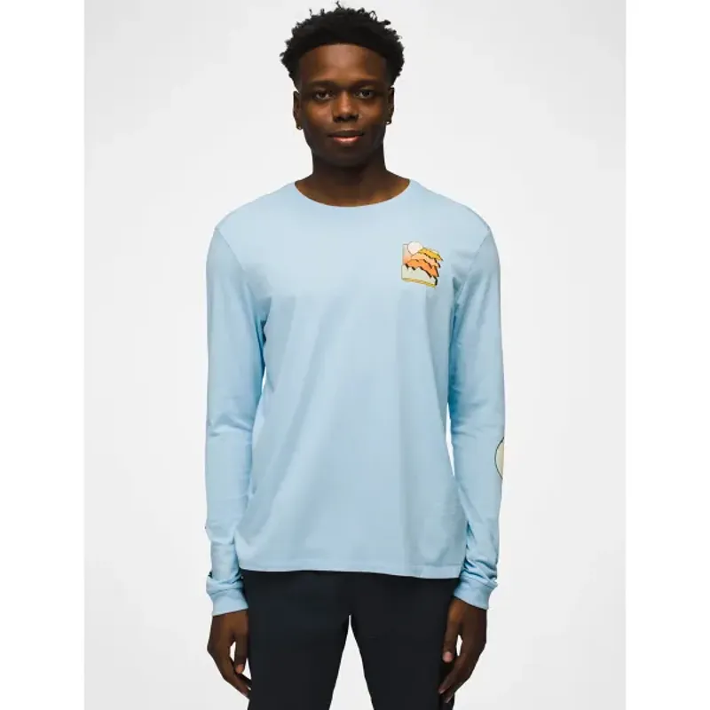 prAna Men's Everyday Graphic LS Tee in Crescent Bay Stacks
