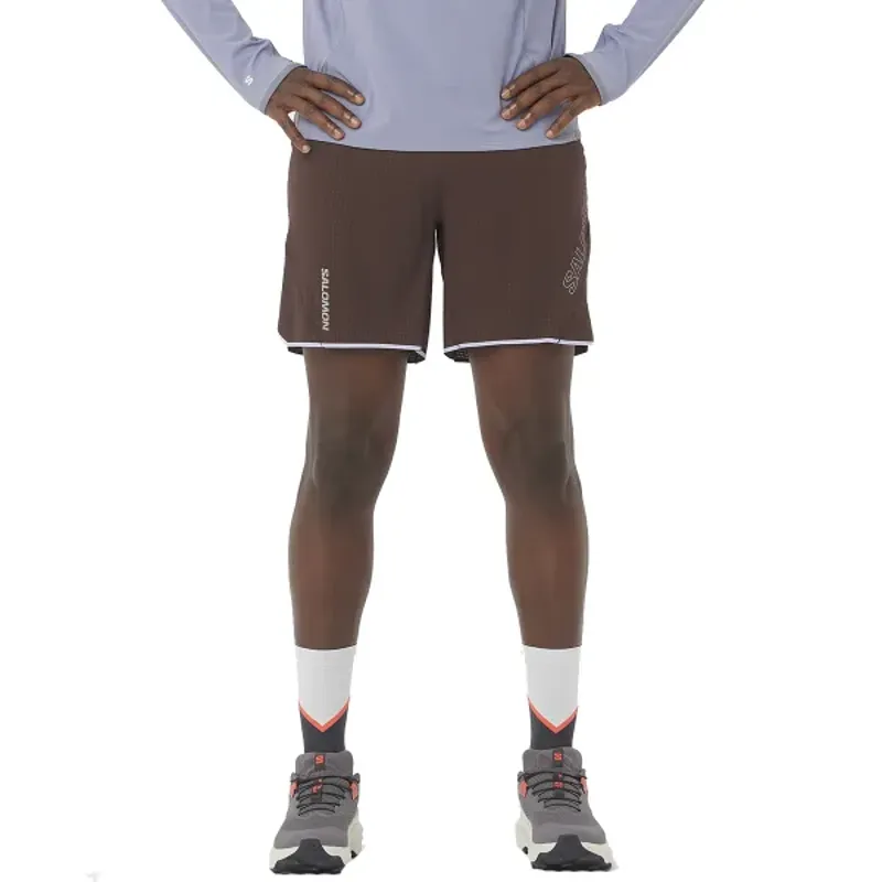 Salomon Sense Aero 7inch Men's Running Shorts in Coffee Bean-2