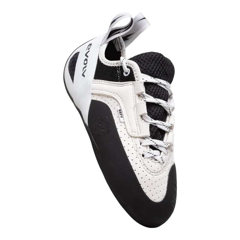 Evolv Defy Lace LV Unisex Climbing Shoe in White/Black-2
