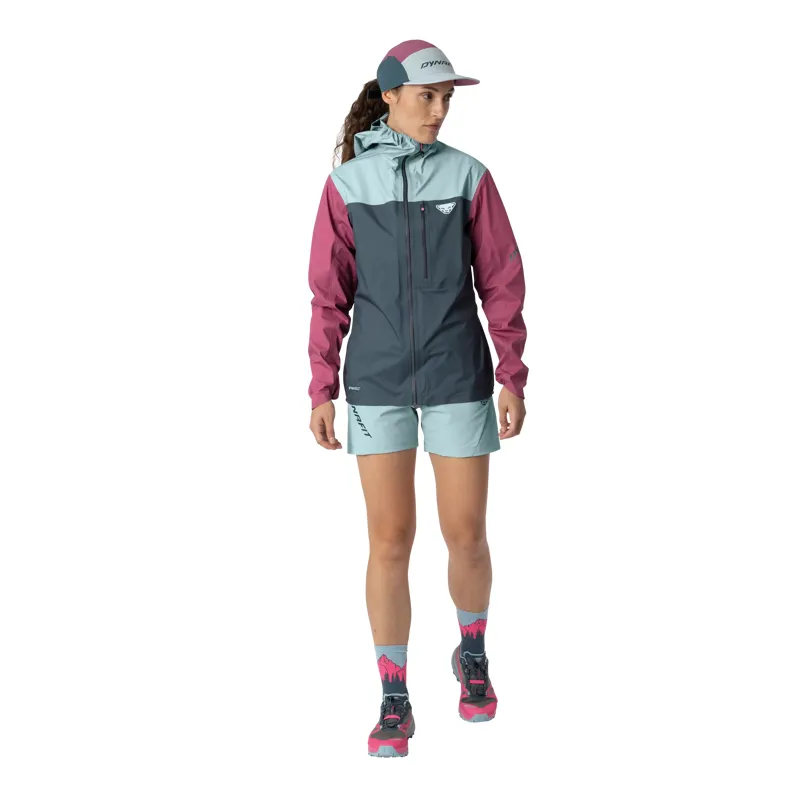 Dynafit Traverse 3L Women's Waterproof Jacket in Cinder/Cloud Blue-1