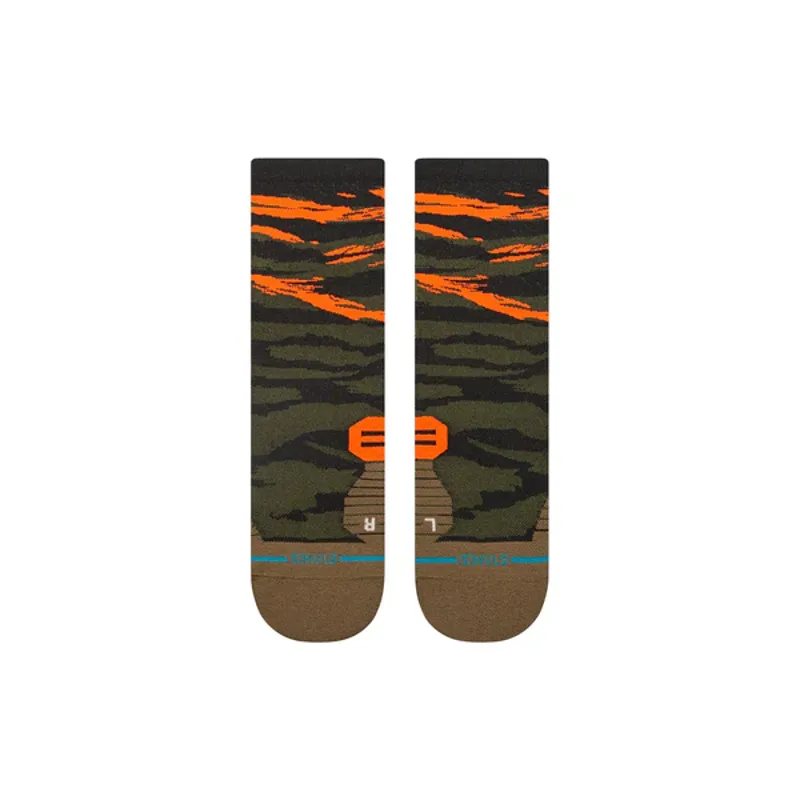 Stance Primal Light Crew Running Socks in Olive -1