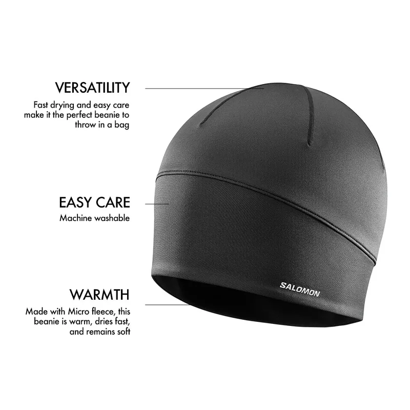 Salomon Active Beanie in Deep Black/Ebony-1