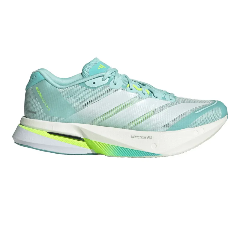 adidas Adizero Boston 13 Women's Road Running Shoe in Semi Flash Aqua/Zero Metalic/Lucid Lemon