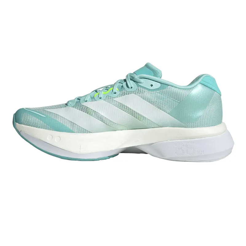 adidas Adizero Boston 13 Women's Road Running Shoe in Semi Flash Aqua/Zero Metalic/Lucid Lemon-2