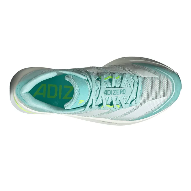 adidas Adizero Boston 13 Women's Road Running Shoe in Semi Flash Aqua/Zero Metalic/Lucid Lemon-3