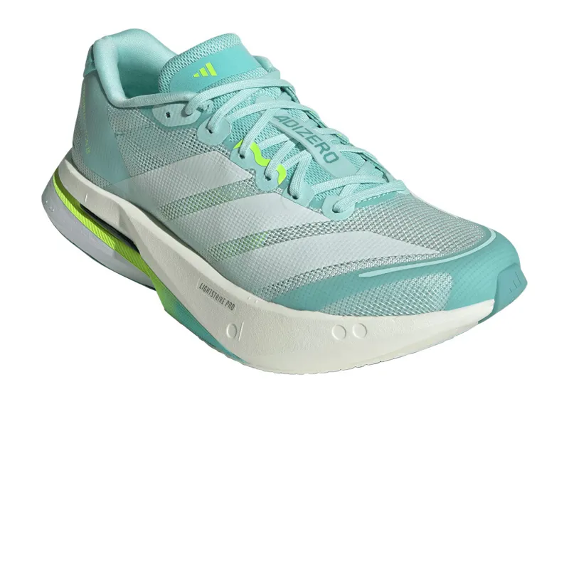 adidas Adizero Boston 13 Women's Road Running Shoe in Semi Flash Aqua/Zero Metalic/Lucid Lemon-4