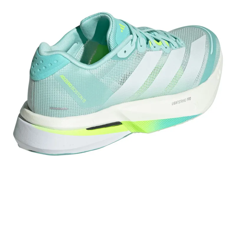 adidas Adizero Boston 13 Women's Road Running Shoe in Semi Flash Aqua/Zero Metalic/Lucid Lemon-5