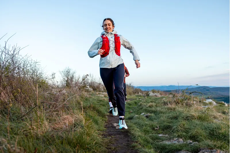 Salomon Sense Ride 5 Women's Trail Running Shoe in Bay/Black/Cherry Tomato-12