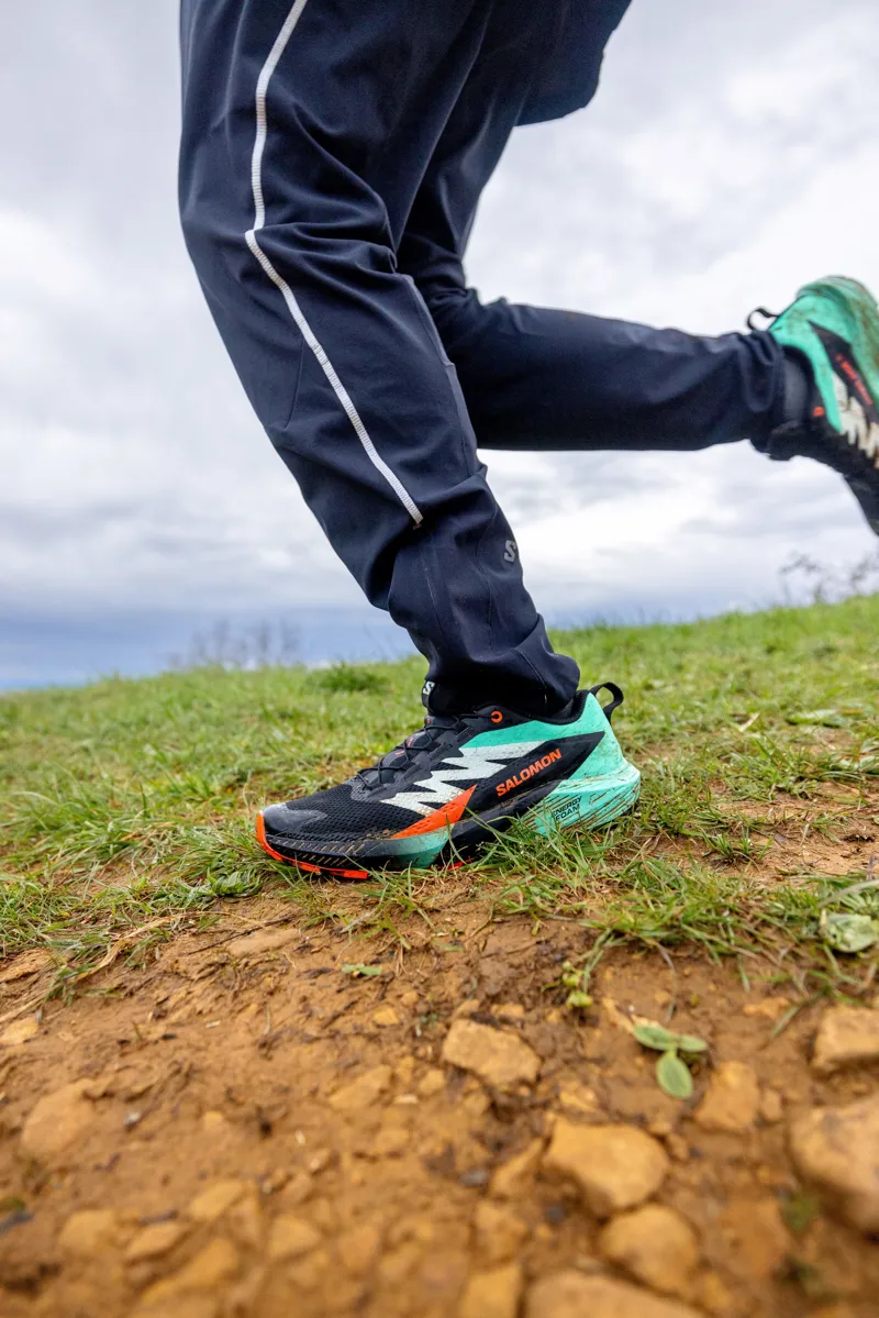 Salomon Sense Ride 5 Men's Trail Running Shoe in Black/Bay/Cherry Tomato-9
