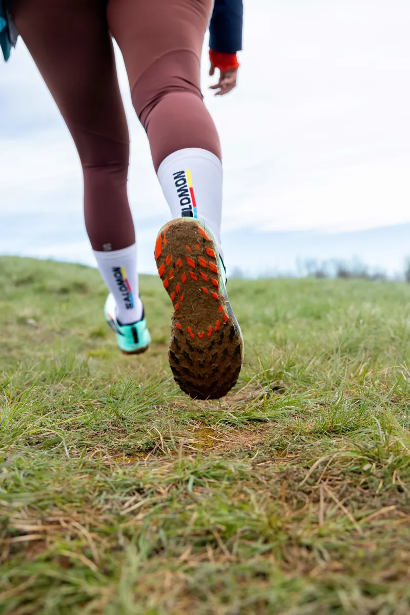 Salomon Sense Ride 5 Women's Trail Running Shoe in Bay/Black/Cherry Tomato-11