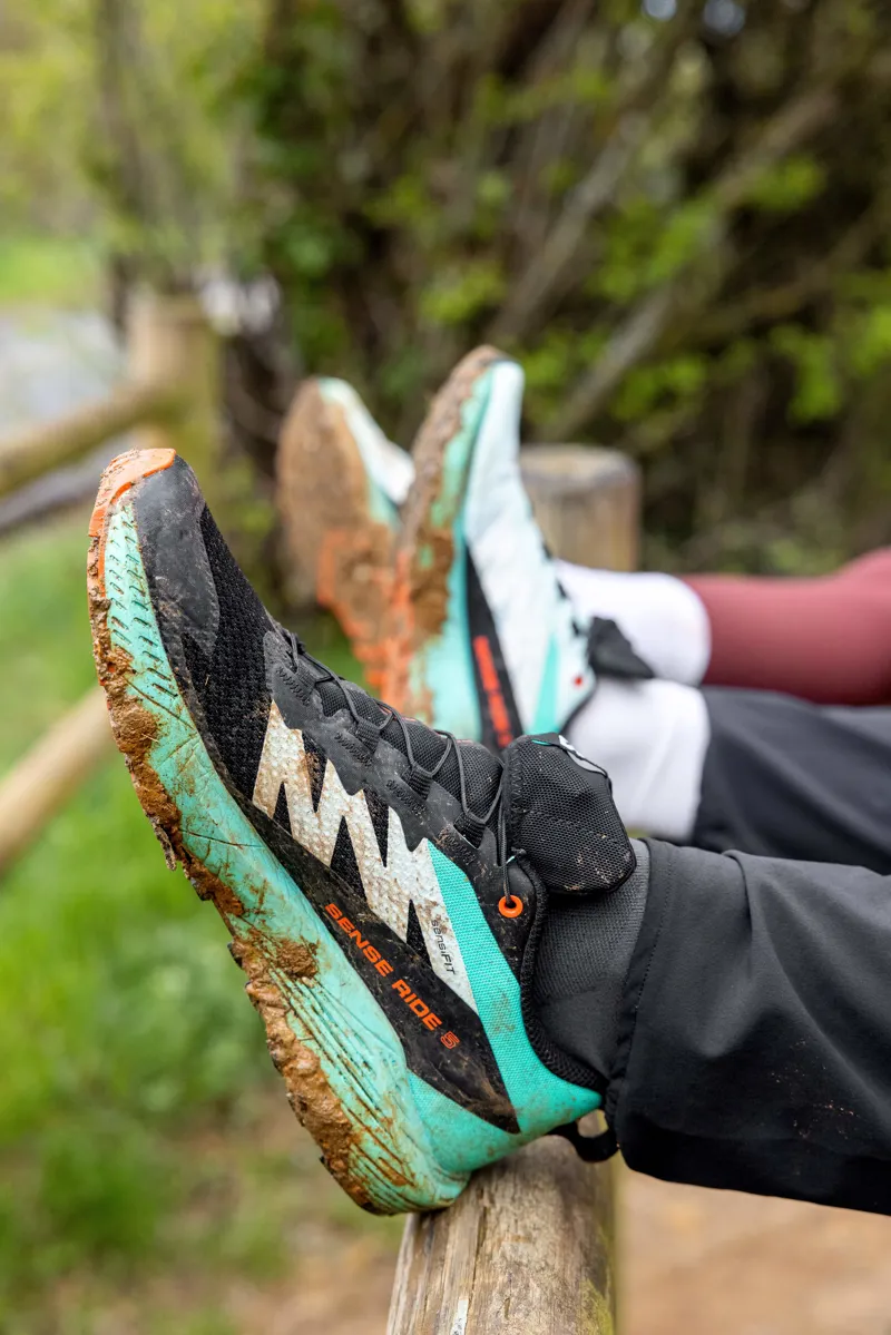 Salomon Sense Ride 5 Men's Trail Running Shoe in Black/Bay/Cherry Tomato-8