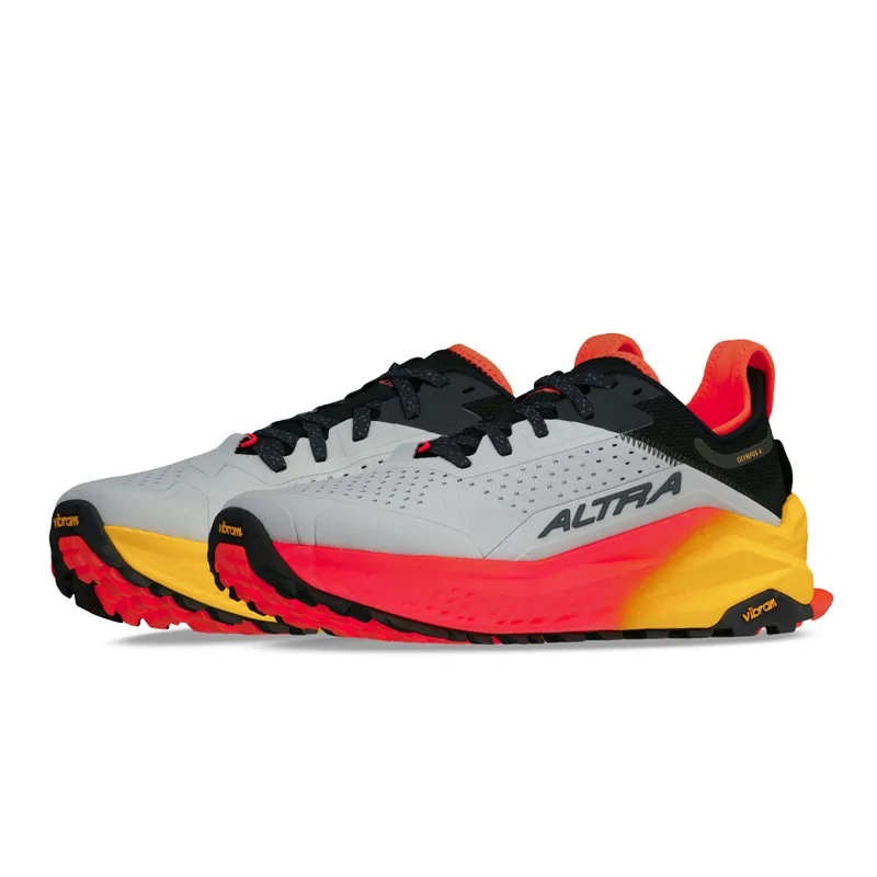 Altra Olympus 6 Men's Trail Running Shoe in Grey/Red-2
