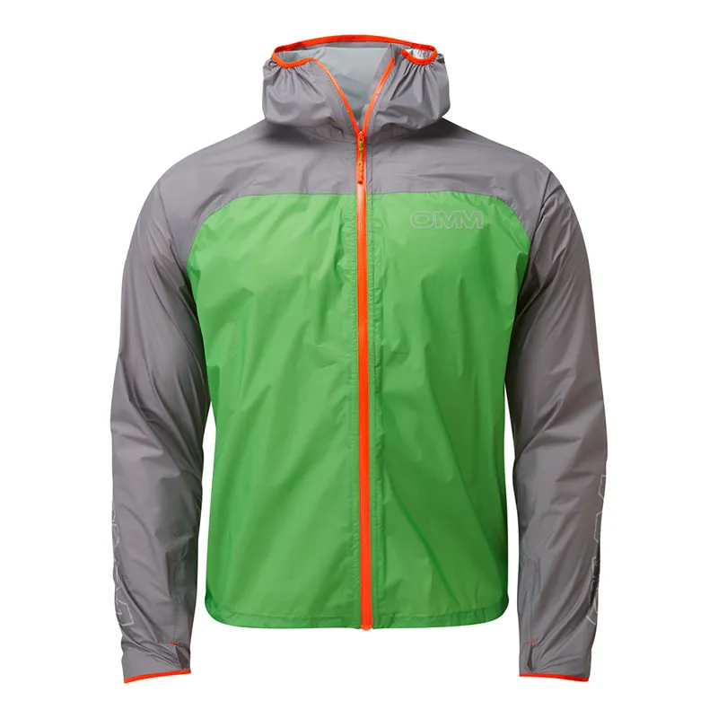 OMM Halo Men's Waterproof Running Jacket in Green/Grey