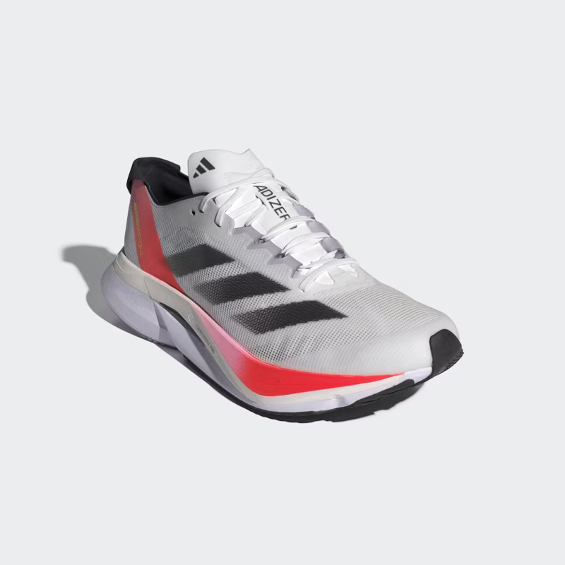 adidas Adizero Boston 12 Men's Road Running Shoe in Cloud White/Aurora Met/Solar Red-4