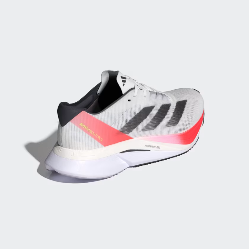 adidas Adizero Boston 12 Men's Road Running Shoe in Cloud White/Aurora Met/Solar Red-5