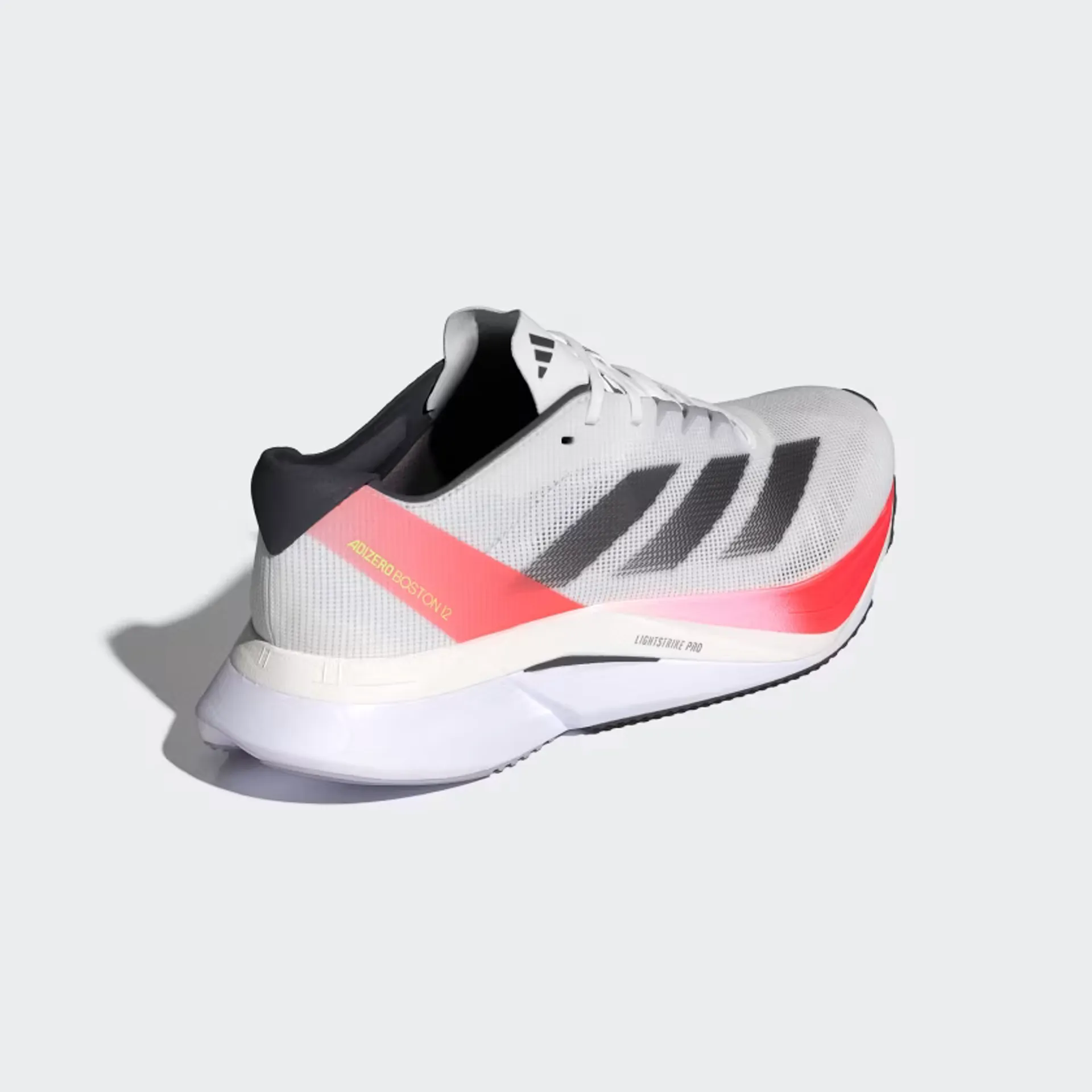 adidas Adizero Boston 12 Men's Road Running Shoe in Cloud White/Aurora  Met/Solar Red