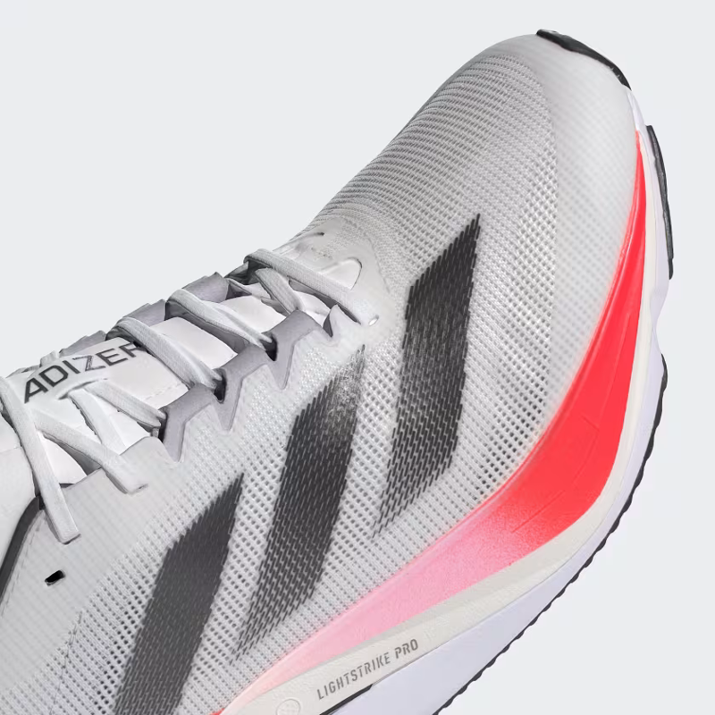 adidas Adizero Boston 12 Men's Road Running Shoe in Cloud White/Aurora Met/Solar Red-7