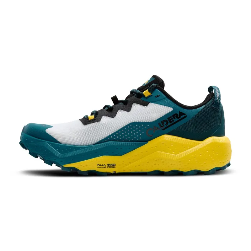 Brooks Caldera 8 Men's Trail Running Shoe in Blue/Quince/Celestial-2