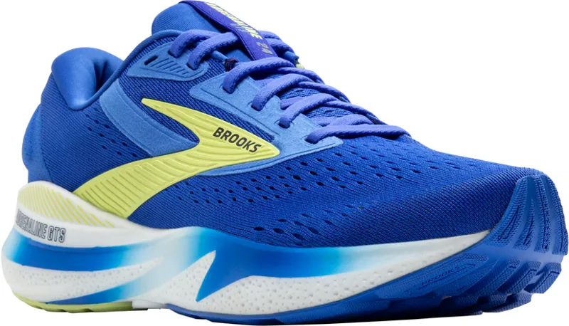 Brooks Adrenaline GTS 24 Wide Men's Road Running Shoe in Cobalt/Neo Yellow/Peacoat-3