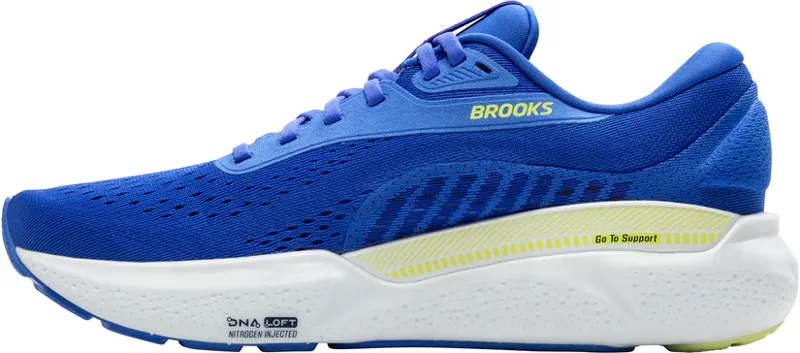 Brooks Adrenaline GTS 24 Wide Men's Road Running Shoe in Cobalt/Neo Yellow/Peacoat-2
