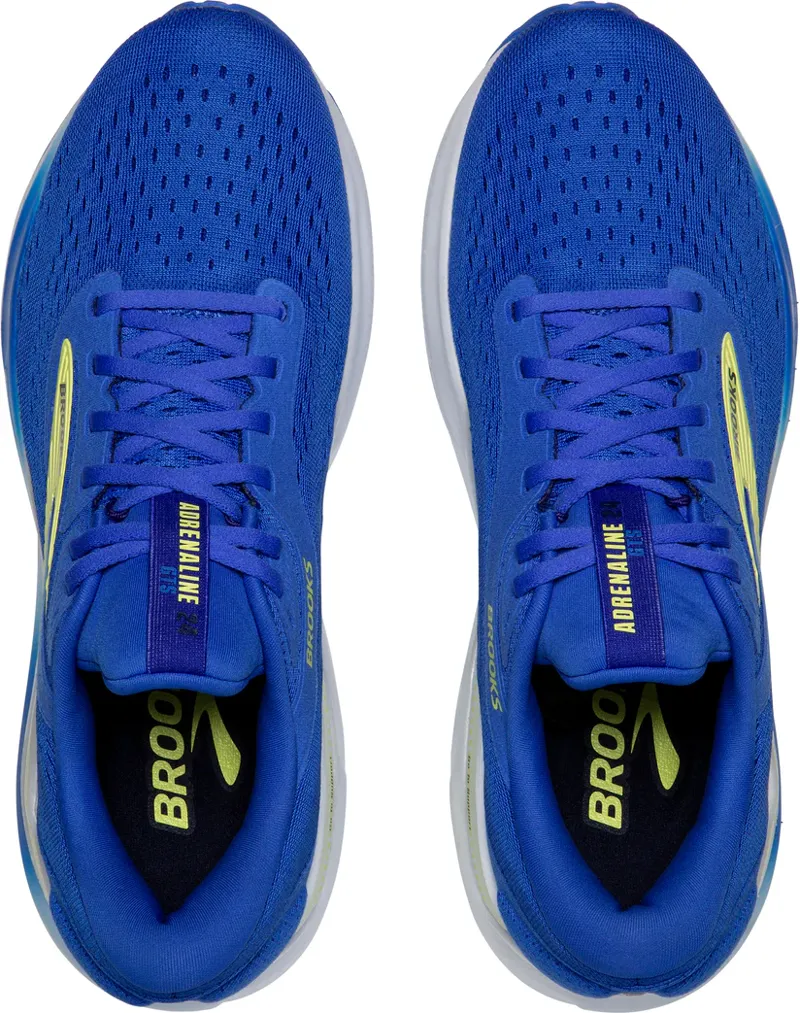 Brooks Adrenaline GTS 24 Wide Men's Road Running Shoe in Cobalt/Neo Yellow/Peacoat-4