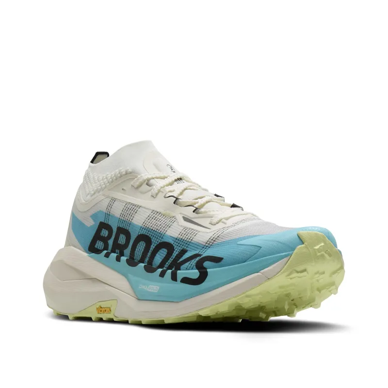 Brooks Cascadia Elite Unisex Trail Running Shoe in Star White/Bluefish/Black-4