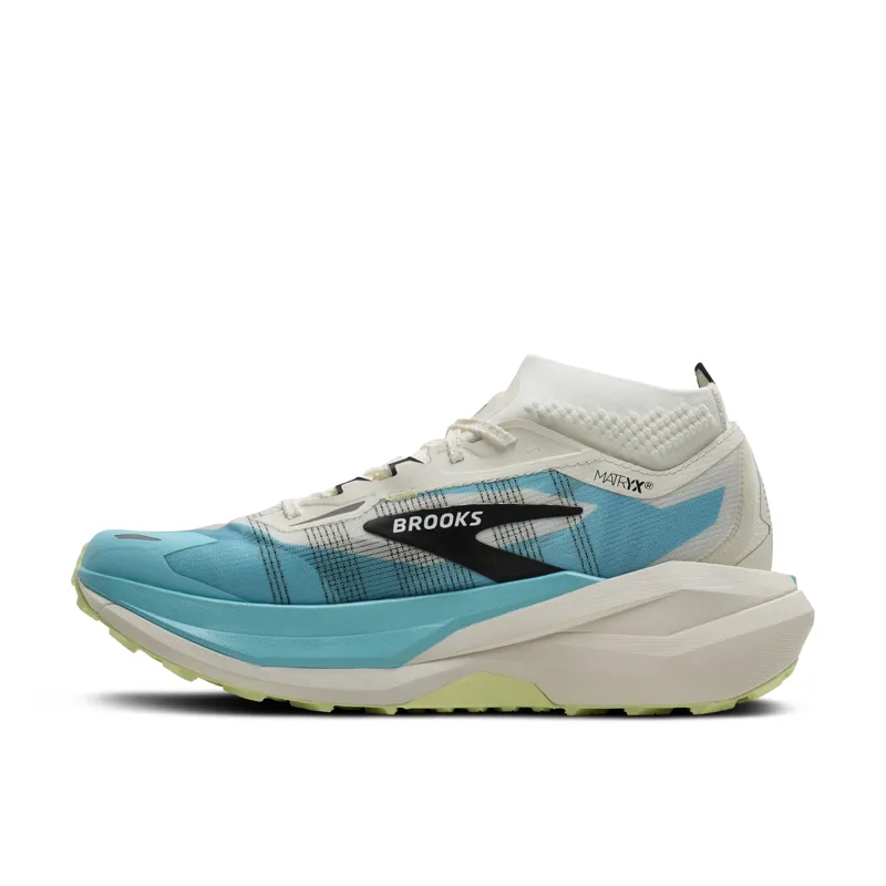 Brooks Cascadia Elite Unisex Trail Running Shoe in Star White/Bluefish/Black-3