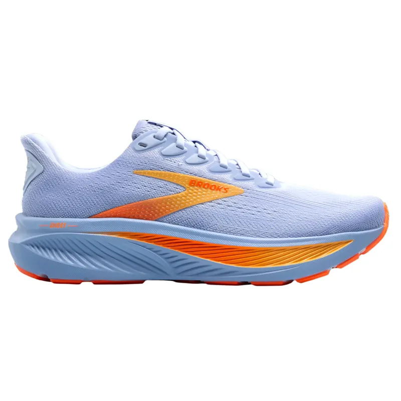 Brooks Ghost 17 Women's Road Running Shoe in Blue Heron/White/Orange