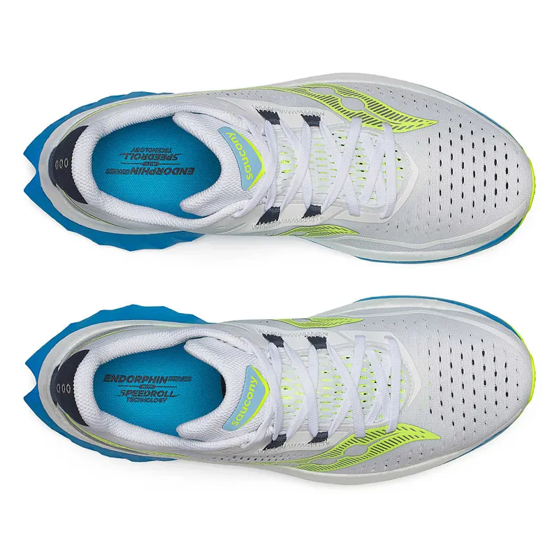 Saucony Endorphin Speed 4 Men's Road Running Shoe in White/Viziblue-2
