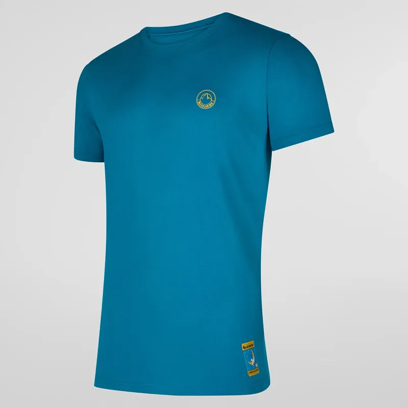 La Sportiva Men's Climbing On The Moon T-Shirt in Turquoise