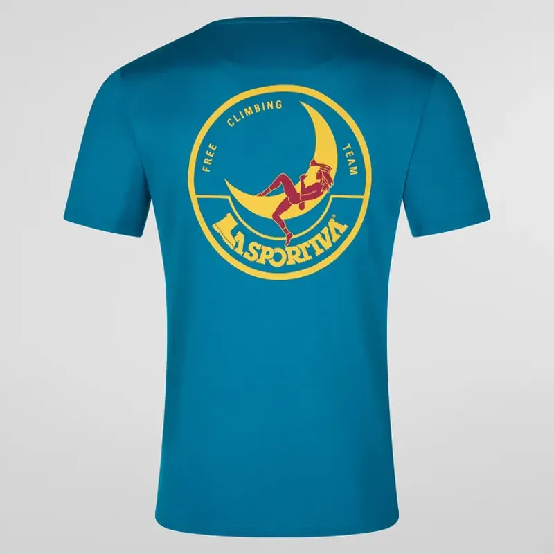 La Sportiva Men's Climbing On The Moon T-Shirt in Turquoise-1