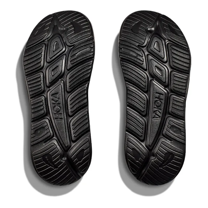 HOKA Ora Athletic Slide Unisex Recovery Slider in Black/White-3