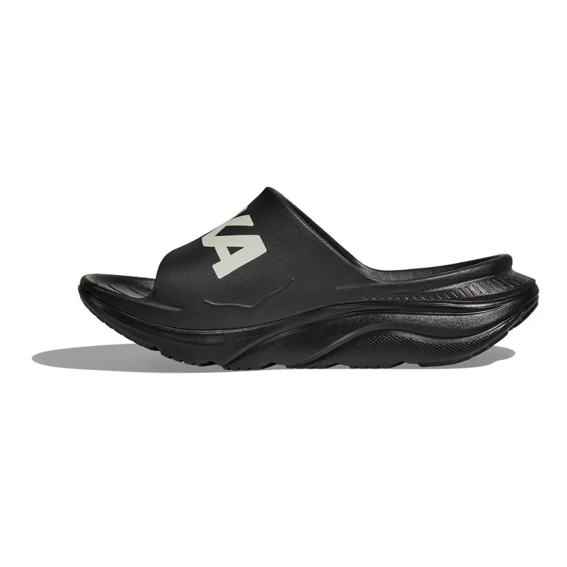 HOKA Ora Athletic Slide Unisex Recovery Slider in Black/White-1