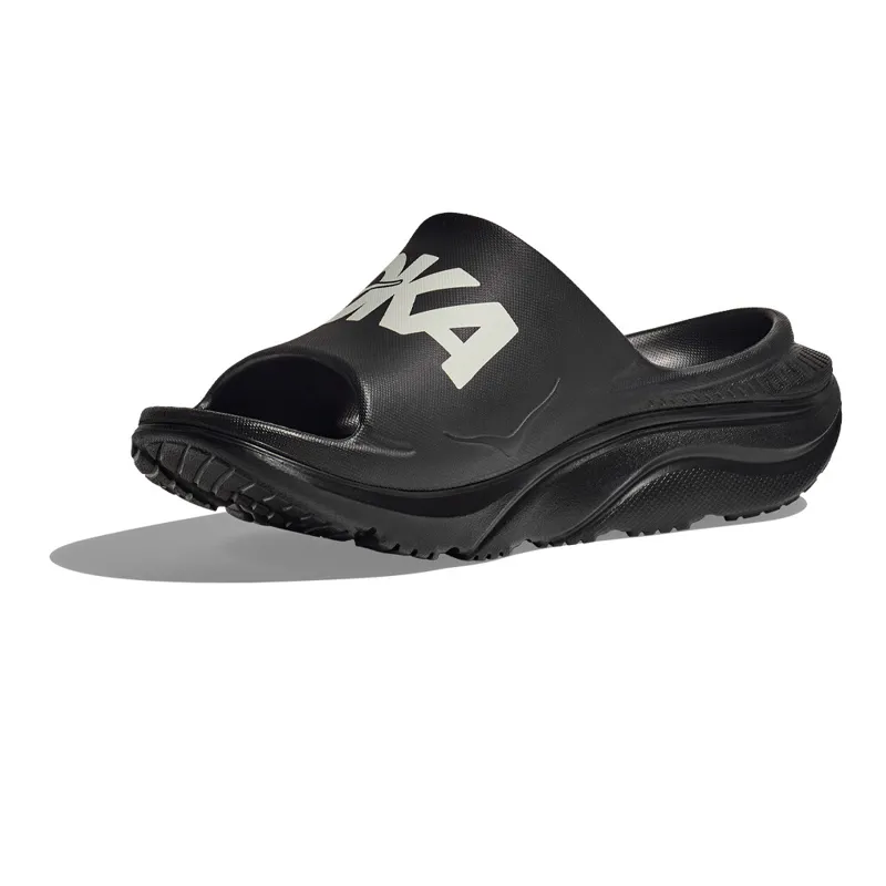 HOKA Ora Athletic Slide Unisex Recovery Slider in Black/White-4
