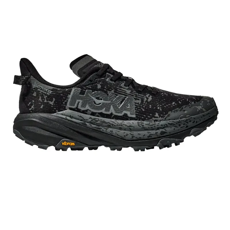HOKA Speedgoat 6 GTX Wide Men's Trail Running Shoe in Black/Outer Orbit