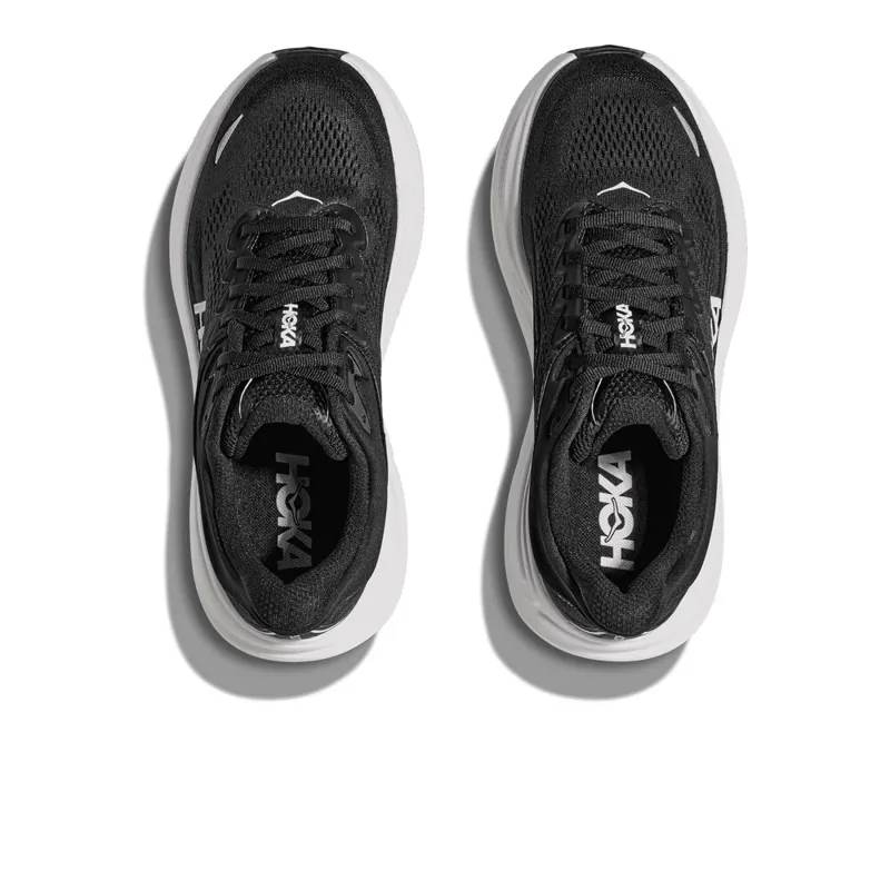 HOKA Bondi 9 WIDE Men's Road Running Shoe in Black/White-3