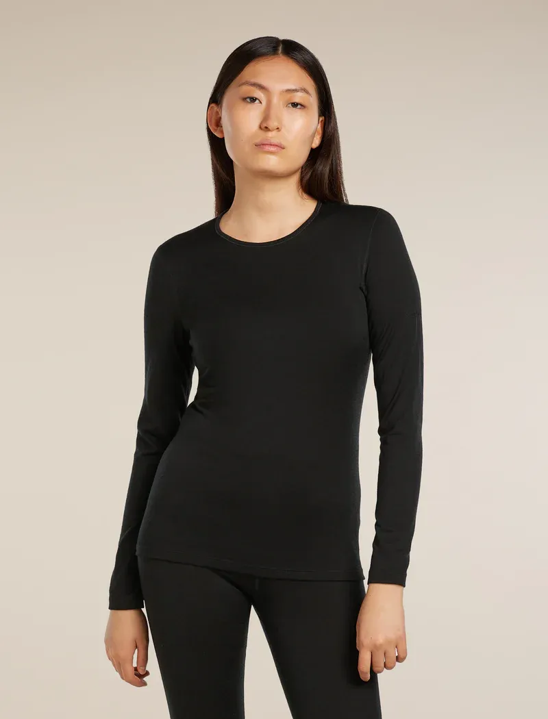 Icebreaker Merino 200 Oasis Women's Long-Sleeve Base Layer in Black