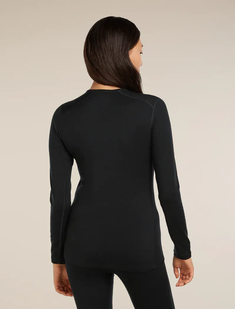 Icebreaker Merino 200 Oasis Women's Long-Sleeve Base Layer in Black-1
