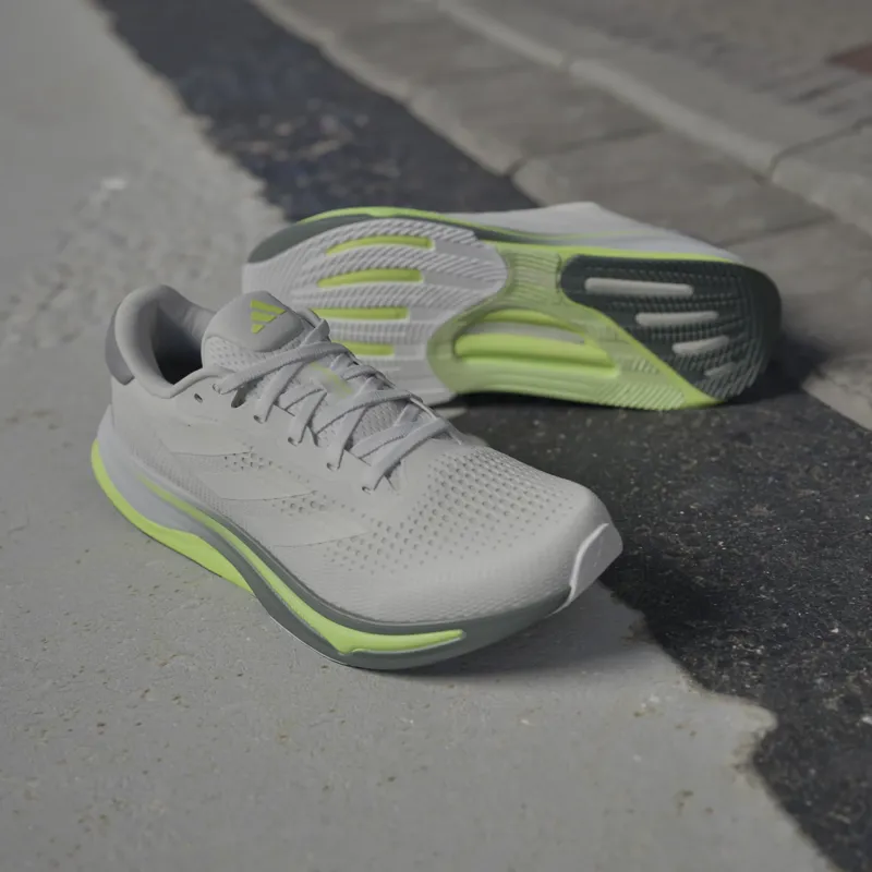 adidas Supernova Solution Men's Road Running Shoe in Cloud White/Zero Metalic/Lucid Lemon-12