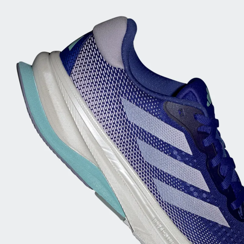 adidas Supernova Solution Women's Road Running Shoe in Lucid Blue/Purple Tint/Flash Aqua-7