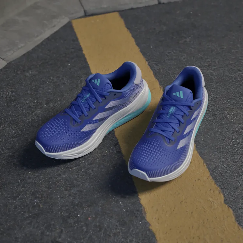 adidas Supernova Solution Women's Road Running Shoe in Lucid Blue/Purple Tint/Flash Aqua-8