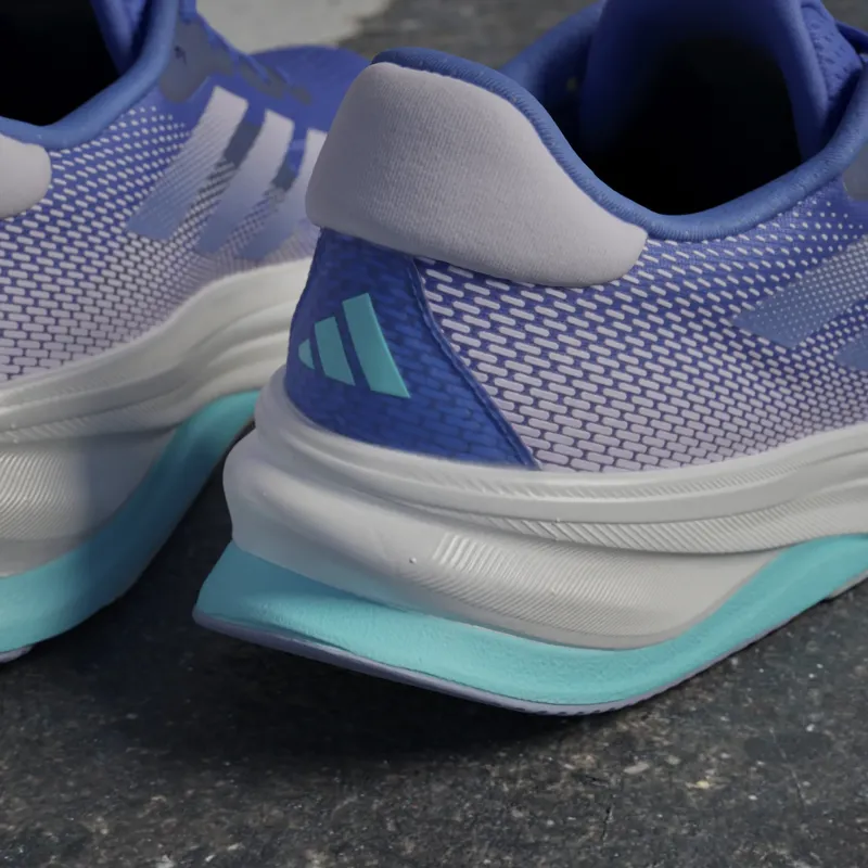 adidas Supernova Solution Women's Road Running Shoe in Lucid Blue/Purple Tint/Flash Aqua-10