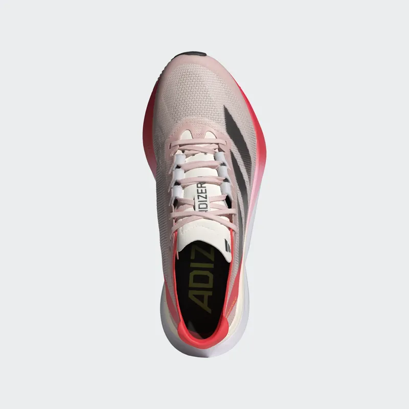 adidas Adizero Boston 12 Women's Road Running Shoe in Sandy Pink/Aurora Met/Solar Red-2