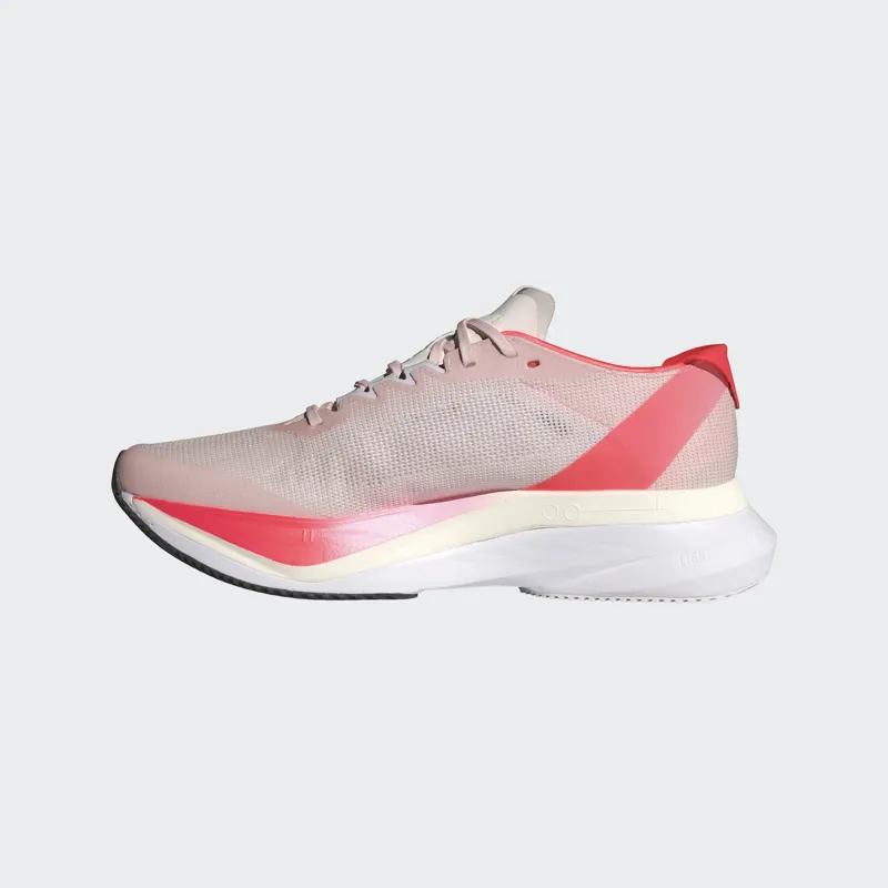 adidas Adizero Boston 12 Women's Road Running Shoe in Sandy Pink/Aurora Met/Solar Red-3